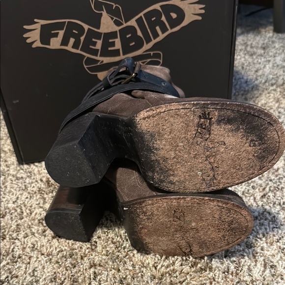 Freebird Blaze leather Brown and Black Heeled Boots size 8 - Picture 5 of 8